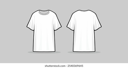 White Tshirt Vector Mockup Design Template