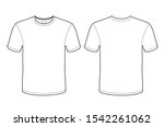 White T-shirt vector template (front and back) mockup isolated on white background.