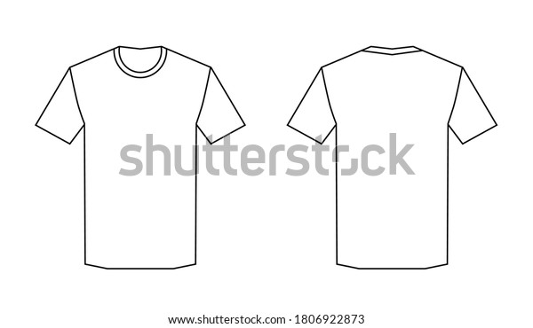 White Tshirt Vector Template Front Back Stock Vector (Royalty Free ...