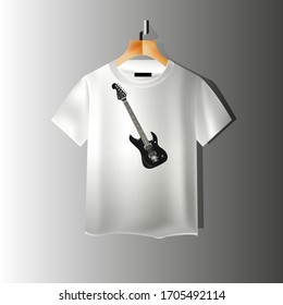 pantalones blanco para tu logo. Plantilla vectorial para un formulario corporativo. Figura guitarra en un pantalones blanco.