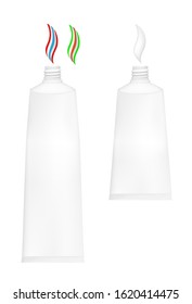 White tube for cream or toothpaste