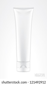 white tube isolted on white, vector illustration