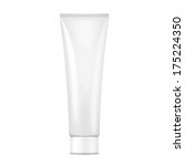 White tube mock-up for cream, tooth paste, gel, sauce, paint, glue. Packaging collection. Vector illustration.