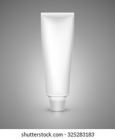 White tube mock-up for cream, tooth paste, gel, sauce, paint, glue. Vector illustration EPS 10
