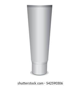 White tube mock-up for cream, tooth paste, gel, sauce, paint, glue. Packaging collection Vector illustration