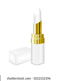 White tubes with white lipstick. Vector mock up.