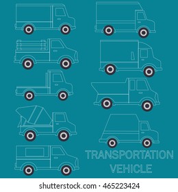 White tuck line art set  in vector style.