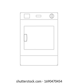 white tumble dryer on white background