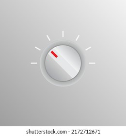 White turning knob vector illustration
