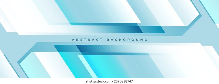 Fondo abstracto blanco y turquesa con formas geométricas. Ilustración vectorial azul