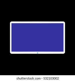 white tv on  black background.Smart TV Mock-up, Vector TV Screen,