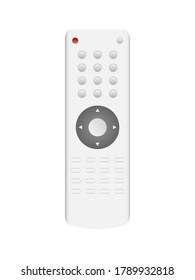 White TV remote control 3d. Realistic remote control vector. Isolated on white background.