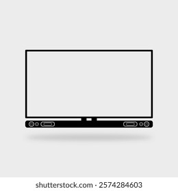 white tv screen and sound bar silhouette