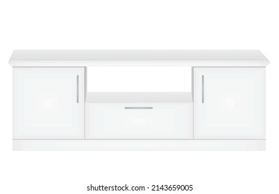 White TV table. vector illustration