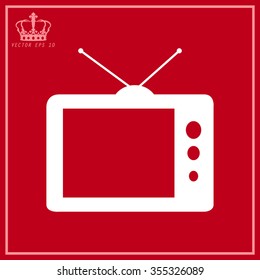 White TV vector icon