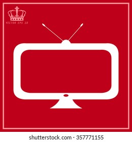 White TV vector icon