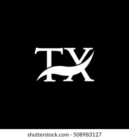White TX Swoosh Logo Vector