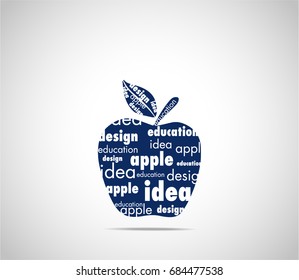 White typography on navy blue background idea apple icon