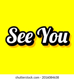 a white typography vector image on a yellow background