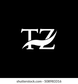 White TZ Swoosh Logo Vector