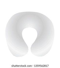White u shape pillow. vector illustration