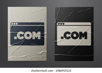 White UI or UX design icon isolated on crumpled paper background. Paper art style. Vector