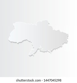 White Ukraine map-countries. Vector paper map of Ukraine on a gray background. Vector illustration.