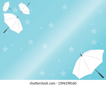 
White umbrella background image on a blue background