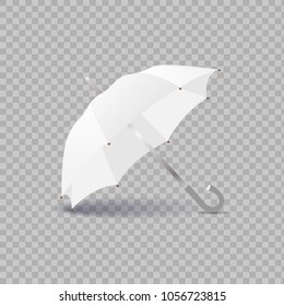 White umbrella blank template isolated on transparent background. Vector illustration