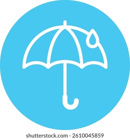 White Umbrella in Blue Circle
