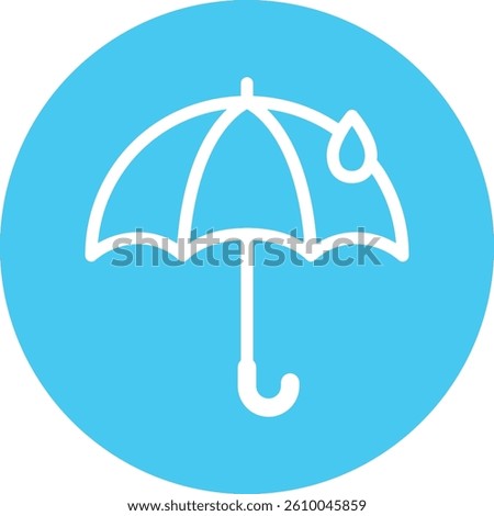 White Umbrella in Blue Circle