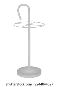 White umbrella holder rack. vector