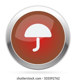 White Umbrella icon on red web app button