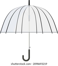 White umbrella, illustration, vector on a white background.