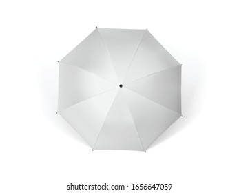 white umbrella  isolated on white background vector mock up template