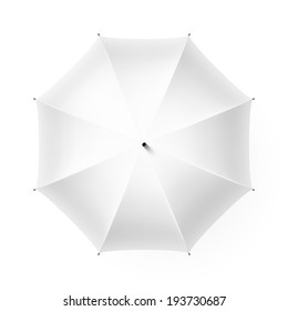 White Umbrella,  Top View. Vector.