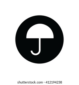 White umbrella vector icon. 