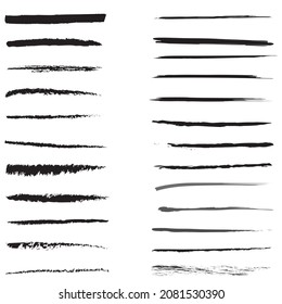 White underlines set hand drawn vector on background