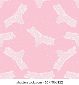 Calzoncillos blancos de fondo rosado.Patrón sin problemas. Ilustración vectorial.