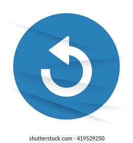 White Undo icon label on wrinkled paper