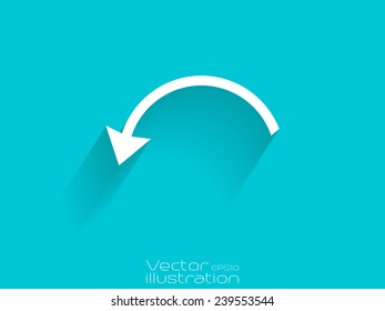 White undo icon on blue background