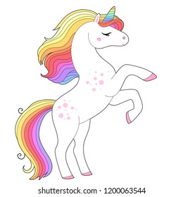 Unicorn Vector Cute Character White Unicorn Stock Vector (Royalty Free ...