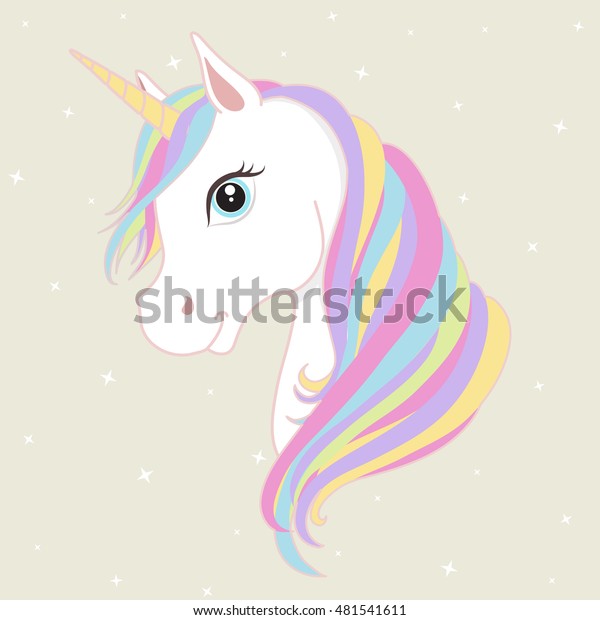 White Unicorn Vector Head Mane Horn Stock Vector (Royalty Free ...