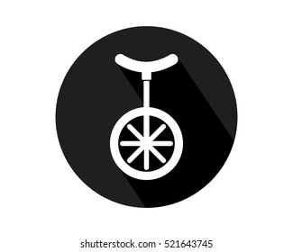 white unicycle silhouette vehicle conveyance transport transportation image vector icon logo