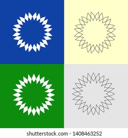 white unique circle frame and its line element vector design
