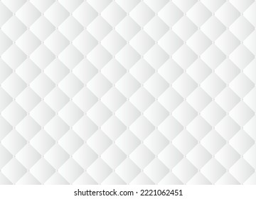 White upholstery leather texture background with beads. Luxury quilted seamless pattern vector.