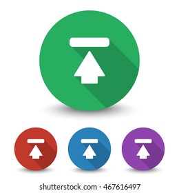 White Upload icon in different colors set