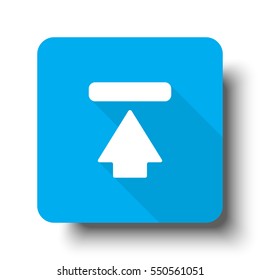 White Upload icon on blue web button