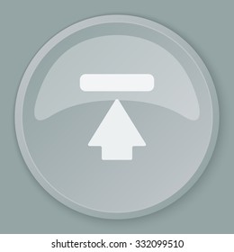 White Upload icon on grey web button