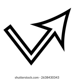 White upward arrow check mark icon